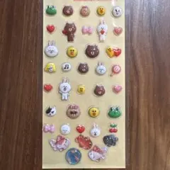 【正規品】ラインフレンズぷくぷくシール　2種混合+金魚ボンボンドロップシール