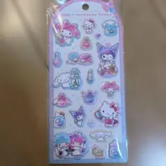 正規品　ジュエルマシュマロステッカー　キラキラパーツ付き　サンリオキャラクターズ