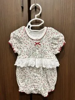 après les cours アプレレクール 苺柄レース刺繍 ロンパース 60