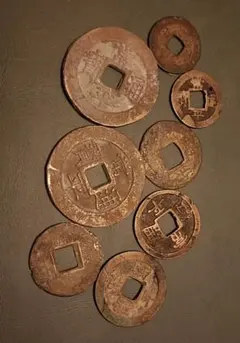 み*え様 常平通宝 母銭 未使用品 鎏金 絵銭 背 平一 李朝銭 朝鮮古銭
