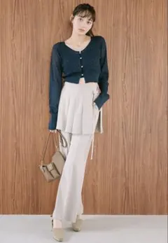 ココディール　プリーツレイヤードパンツ