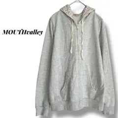 【マウスバレー】パーカー　ジップアップ　フーディー　長袖　花柄　カジュアル　M