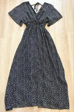 GRL ドット風柄ロングワンピース／Mサイズ／3回着用・美品