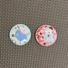 サンリオキャラクター 刺繍缶バッジ 2個セット ハンギョドン タキシードサム