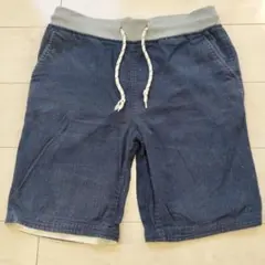 【Volcanic CLOTH】ネイビー コットン混紡 ショートパンツ