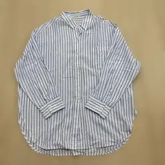 青と白のストライプ シャツ　オーバーサイズ