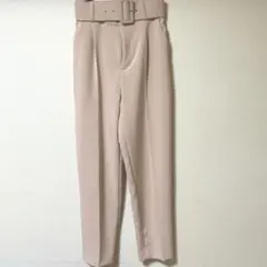 ZARA ピンク　テーパードパンツ ベルト付き