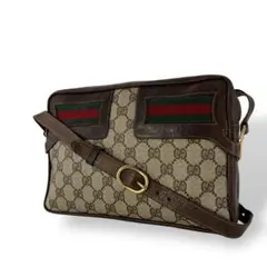 オールドグッチ　ショルダーバッグ　GGスプリーム　シェリーライン　横型　y2k