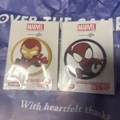 MARVEL GURIHIRU ART 缶バッジ　アイアンマン　スパイダーマンのサムネイル