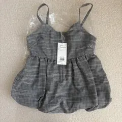 AZUL チェック柄ビスチェ フロントジップバルーンキャミ Fサイズ