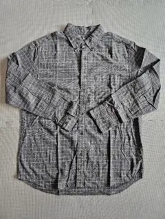ユニクロ フランネルシャツ/チェック/ボタンダウン Dark Gray メンズL