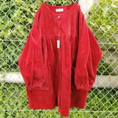 コーデュロイワンピース コーデュロイシャツ レトロワンピース Mサイズ