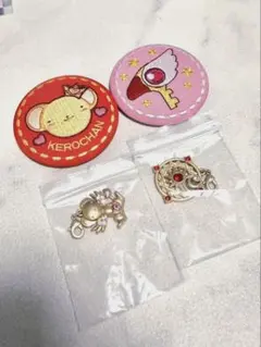 【シークレット入り】カードキャプターさくら　刺繍缶バッジ チャーム　4点セット