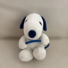 スヌーピー ぬいぐるみ 青いタオル掛け付き