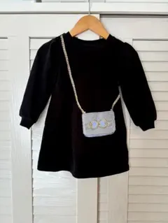 トドラー トロンプルイユフェイクファーバッグドレス　100センチ