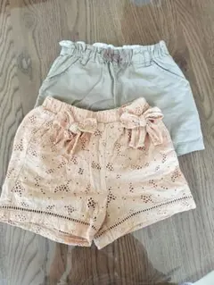 petitmain レース ハーフパンツ、ベージュショートパンツ 110cm