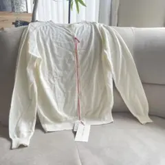 新品未使用 stamp and diary 白 長袖カーディガン 薄手 綿