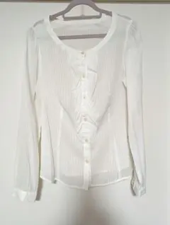 a.v.v 白ストライプ長袖ブラウス