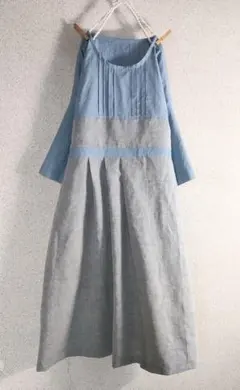 ふわりop*ダンガリー·岡山デニム·ドルマンスリーブ·ピンタック·着丈120