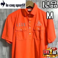 【早い者勝ち✨】ルコックゴルフ メンズ 半袖 ポロシャツ M オレンジ系