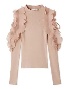 【最終値下げ】SNIDEL プリーツフリルドッキングニットプルオーバー PBEG