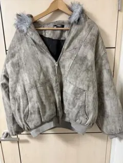 MRY9ファー付きスエード風ボンバージャケット