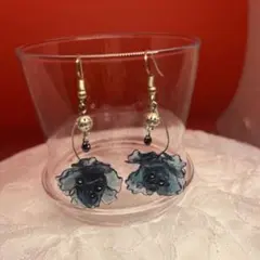 アメリカンフラワー　ハンドメイド　蝶々　　　　ピアス　2点セット