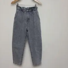 ハイウエスト グレー デニムパンツ