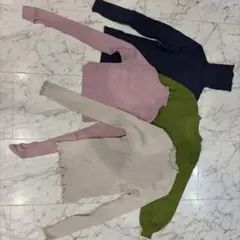 リブ編み長袖ニット 4色セット