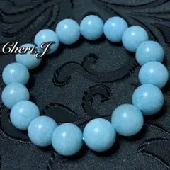 高品質☆ブラジル産ディープアクアマリンブレスレット【No.343】