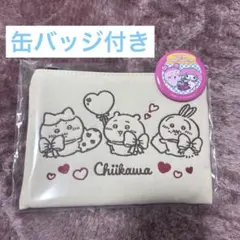 【新品未開封】バレンタイン ちいかわポーチギフト チョコ入り　サンリオ缶バッジ