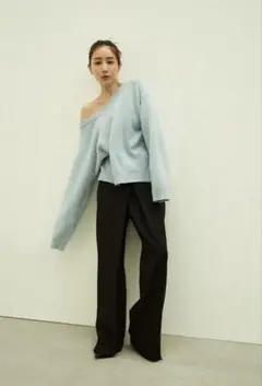 新品タグ付き＊田中みな実コラボ CLANE タックヘリンボーンスラックス＊黒