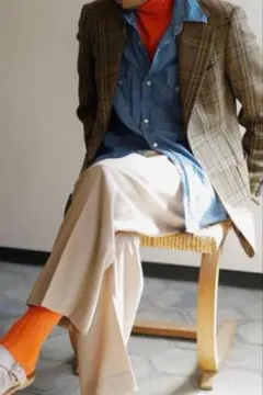 ハイネックニット　ジョンスメドレー　オレンジ　sizeＬ