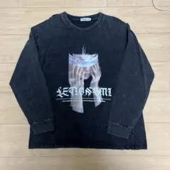 LETIONSMI グラフィック長袖シャツ ダークグレー