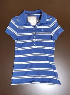【美品】Abercrombie & Fitch ボーダー　ポロシャツ　US:S