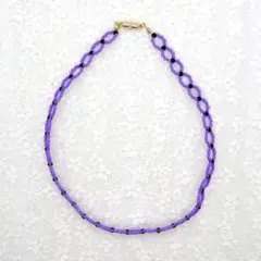 ビーズブレスレット　パープル　ハンドメイド