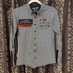 ルコックゴルフ ストライプ柄 長袖ポロシャツ ストレッチ素材 モノトーン