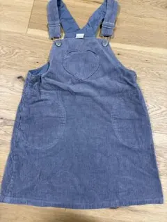 petit main グレー コーデュロイワンピース