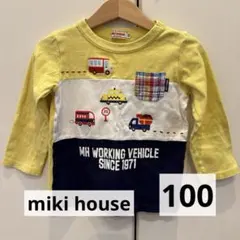 ミキハウス 100cm 長袖 Tシャツ ロンT 乗り物 車
