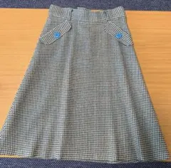 ロングスカート 昭和レトロ ブルー 青 チェック