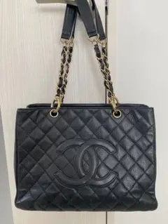 CHANEL トートバッグ金具キャビアスキンマットラセチェーンショルダーバック