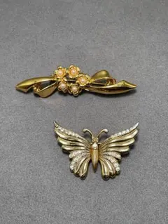 エレガントなブローチ2点セット