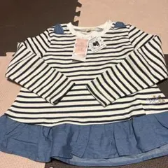 ANGEL LOVE ネイビー/ホワイトストライプ トレーナー 130