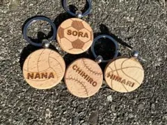 ボール型　ネームキーホルダー　ネームタグ　キーリング