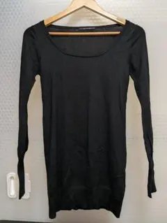 A72【Le souk】 ルスーク Uネック ニット トップス ブラック 38