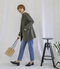 select MOCA テーラードチェックジャケット チャコールグレーのサムネイル