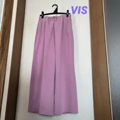 VIS ワイドパンツ　ウエストゴム　ピンク　S