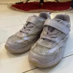 瞬足　ライトパープル グリッター スニーカー　20cm