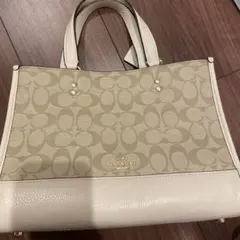 最終値下げ　コーチ デンプシー トート ハンドバッグ PVC レザー シグネチャ