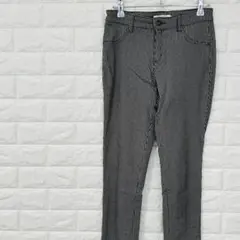 ショコラフィネローブ 千鳥柄 ストレッチ スキニーパンツ M モノトーン